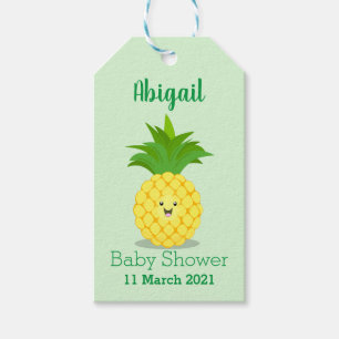 Cute pineapple cartoon illustration gift tags