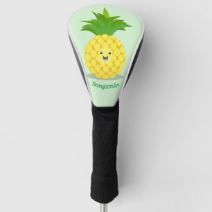 Cute pineapple cartoon illustration golf head cover