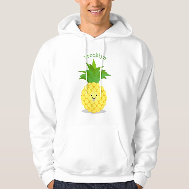 Cute pineapple cartoon illustration hoodie (Front)