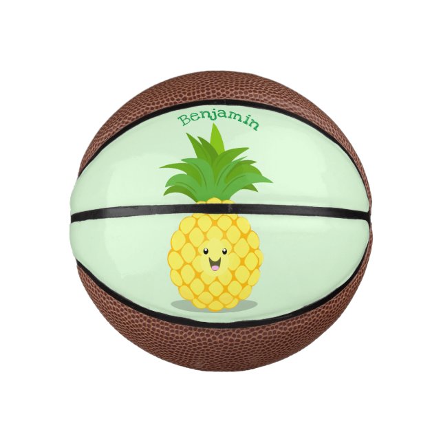 Cute pineapple cartoon illustration mini basketball (Front)