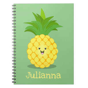 Cute pineapple cartoon illustration notebook