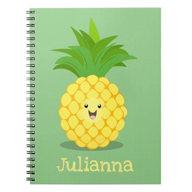 Cute pineapple cartoon illustration notebook (Front)