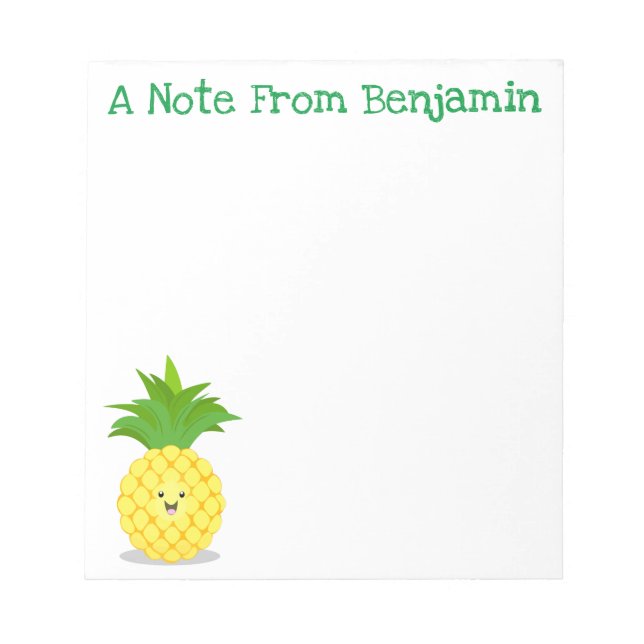 Cute pineapple cartoon illustration notepad (Front)