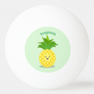 Cute pineapple cartoon illustration ping pong ball
