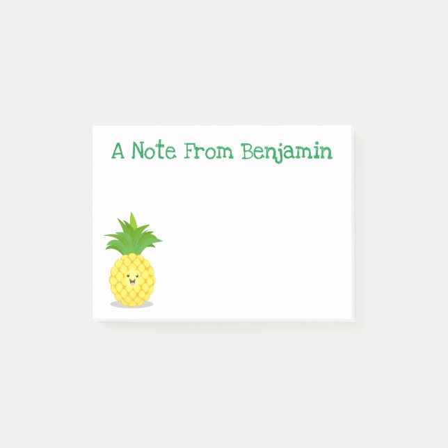 Cute pineapple cartoon illustration post-it notes (Front)