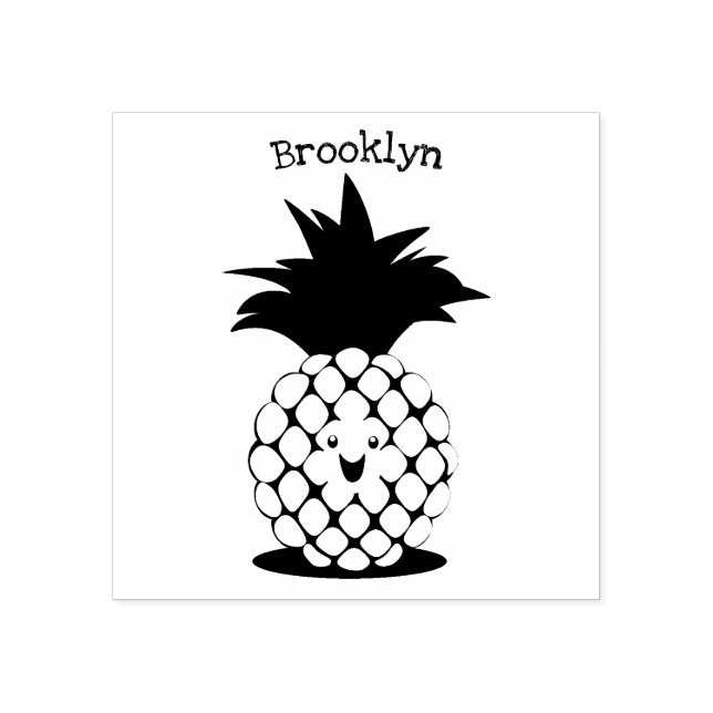 Cute pineapple cartoon illustration rubber stamp (Imprint)