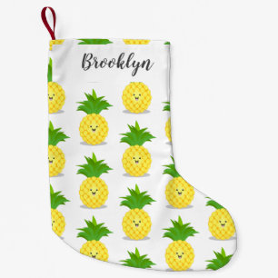 Cute pineapple cartoon illustration small christmas stocking