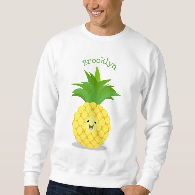 Cute pineapple cartoon illustration sweatshirt (Front)