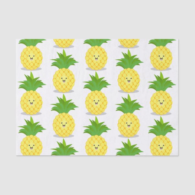 Cute pineapple cartoon illustration tissue paper (Front)