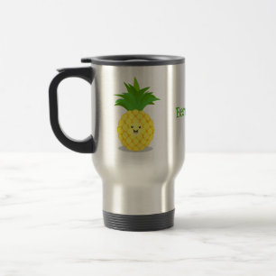 Cute pineapple cartoon illustration travel mug