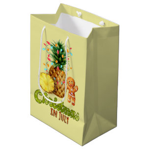 cute pineapple Christmas Gingerbread July Medium Gift Bag