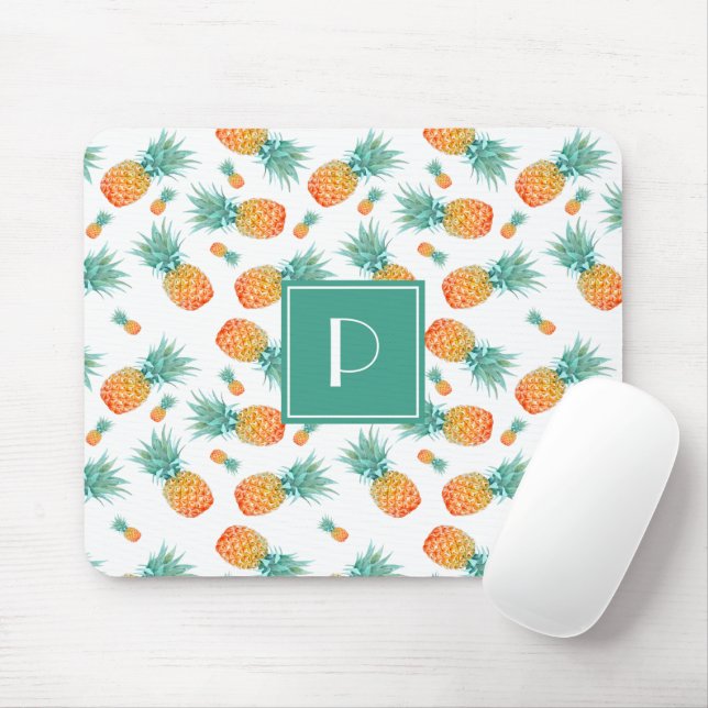 Cute Pineapple Fruit Pattern Monogram Mouse Mat (With Mouse)