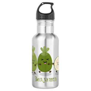 Cute pineapple guava feijoa cartoon illustration 532 ml water bottle