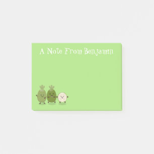 Cute pineapple guava feijoa cartoon illustration post-it notes