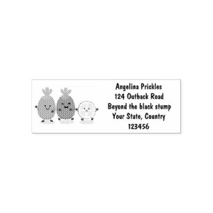 Cute pineapple guava feijoa cartoon illustration self-inking stamp