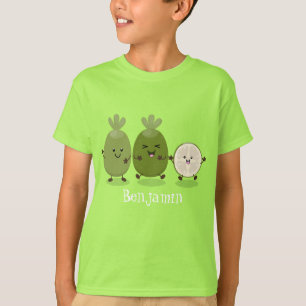 Cute pineapple guava feijoa cartoon illustration T-Shirt