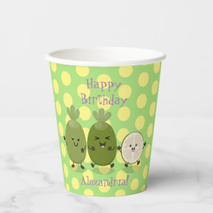 Cute pineapple guava feijoa funny cartoon paper cups
