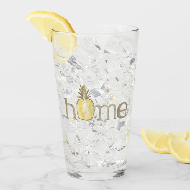 Cute Pineapple Home Watercolor Glass (Front Ice)