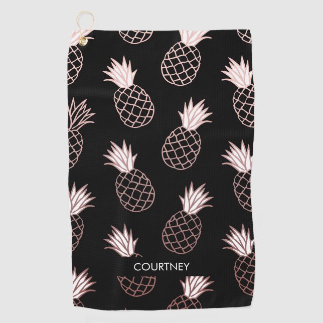 Cute Pineapple Pattern Golf Towel (Front)