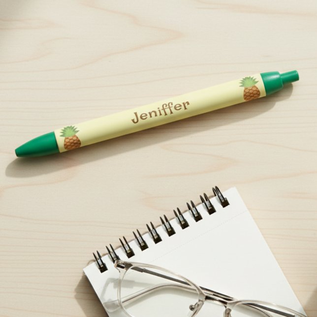 Cute Pineapple Pens with Name (Personalized pineapple pen with name and cute colors. 🍍)