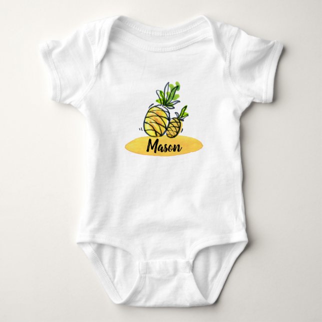 Cute pineapple personalised bodysuit (Front)