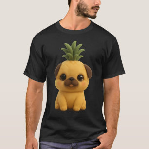 Cute Pineapple Puff Pug T-Shirt