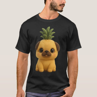 Cute Pineapple Puff Pug T-Shirt