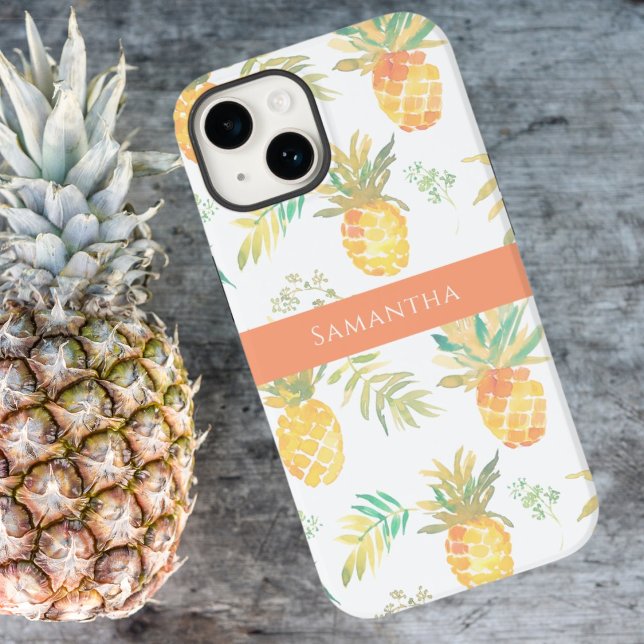 Cute Pineapple Summer Pattern Name  Case-Mate iPhone Case (Creator Uploaded)
