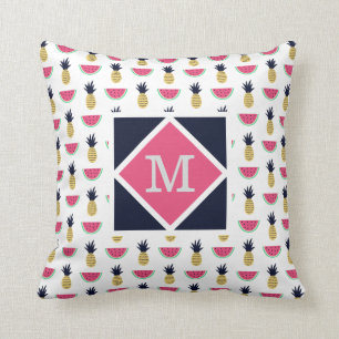 Cute Pineapple & Watermelon Doodle Pattern Cushion