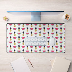 Cute Pineapple & Watermelon Doodle Pattern Desk Mat