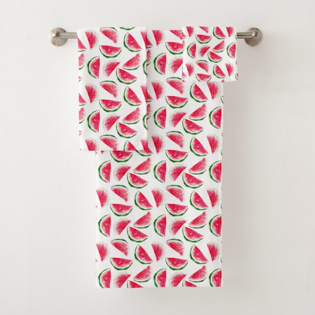 Cute Pineapple & Watermelon Pattern Bath Towel Set (Insitu)