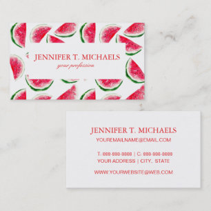 Cute Pineapple & Watermelon Pattern Business Card