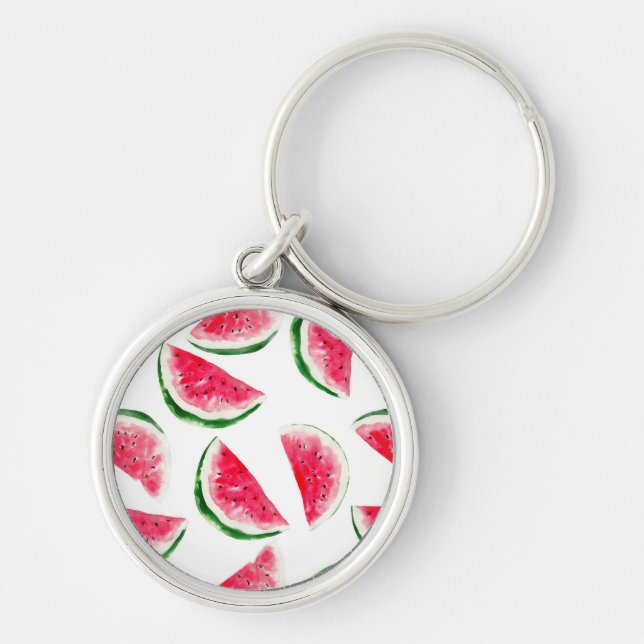 Cute Pineapple & Watermelon Pattern Key Ring (Front)
