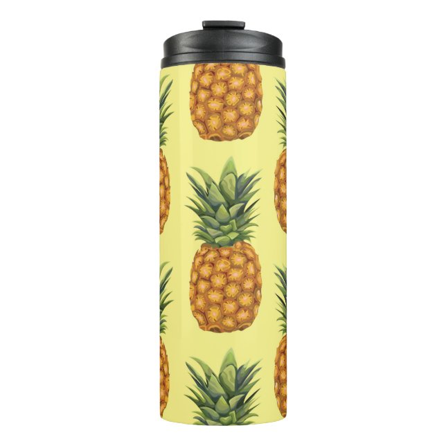 Cute pineapples abstract illustration pattern thermal tumbler (Front)