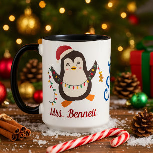 Cute Pinguin Christmas You Are The Best Teacher Mug