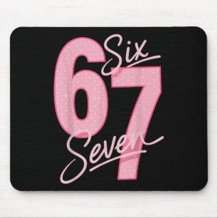 Cute Pink 67 Six Seven Funny Meme Women Girls Mouse Mat