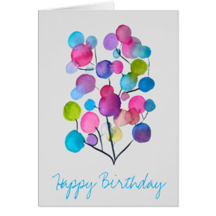 Cute pink abstract art tree