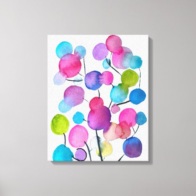 Cute pink abstract art tree canvas print (Front)