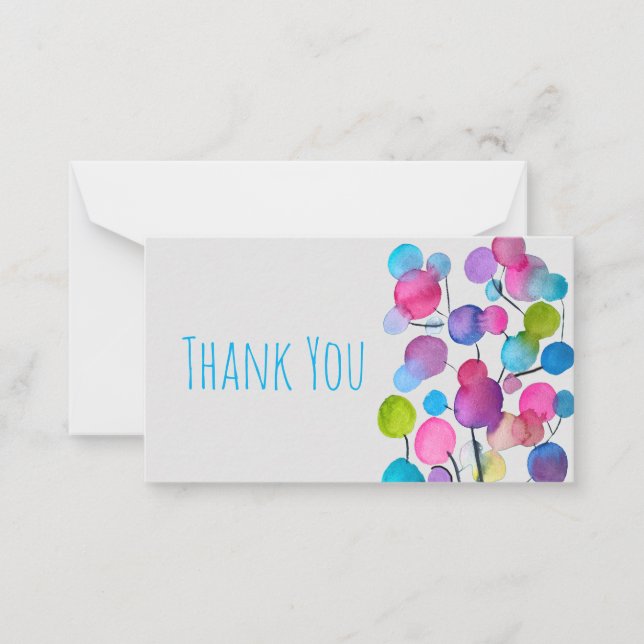 Cute pink abstract art tree card (Front)