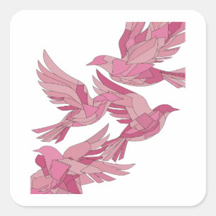 Cute Pink Abstract Sticker Design