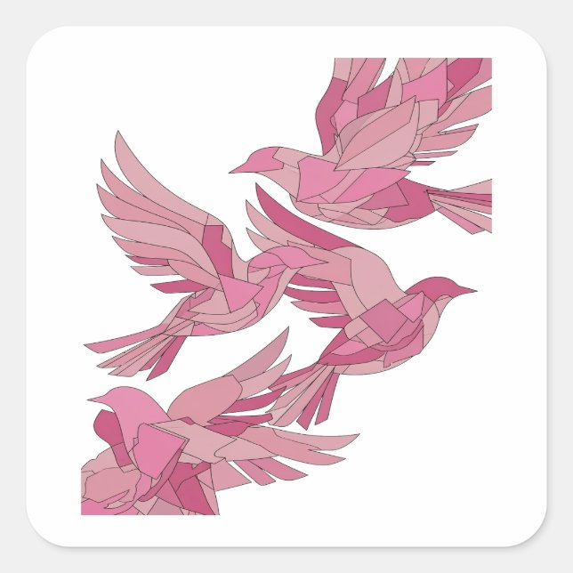 Cute Pink Abstract Sticker Design (Front)