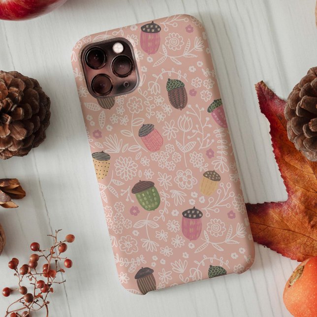 Cute pink Acorns Fall Autumn pastel pattern  Case-Mate iPhone Case (Creator Uploaded)