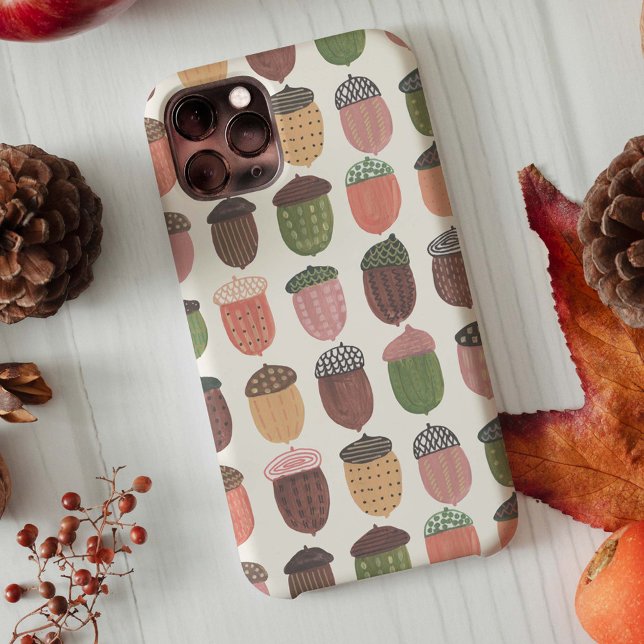Cute pink Acorns Fall Autumn pastels pattern Case-Mate iPhone Case (Creator Uploaded)