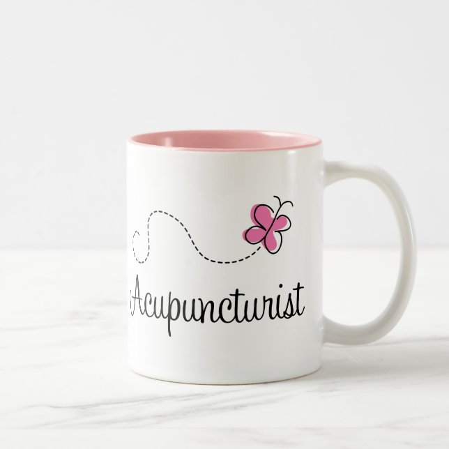 Cute PInk Acupuncturist Two-Tone Coffee Mug (Right)