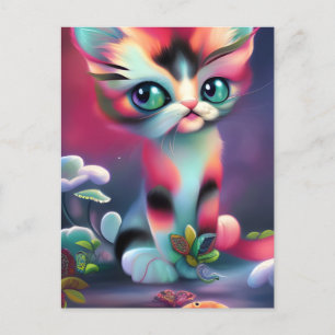 Cute Pink AI generated cat Postcard