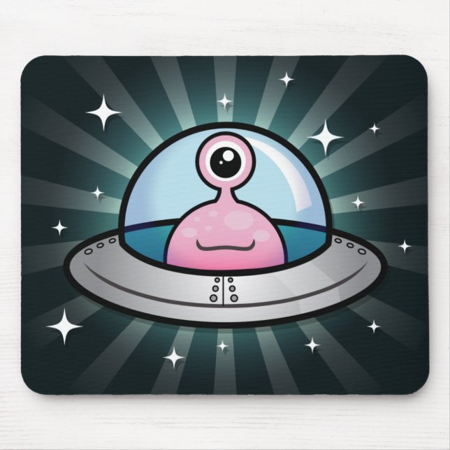 Cute Pink Alien Mousepad (Front)