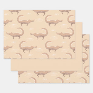 Cute Pink Alligator Wrapping Paper Sheet