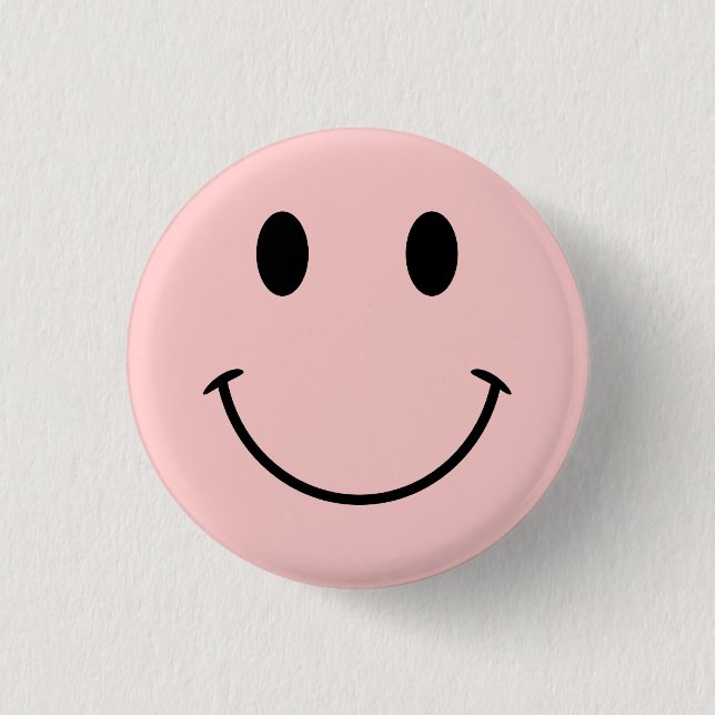 Cute Pink and Black Face 3 Cm Round Badge (Front)