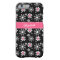 Cute Pink and Black Girly Mod Daisies With Name