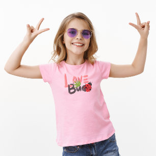 Cute Pink and Black Love Bug Kid's T-Shirt
